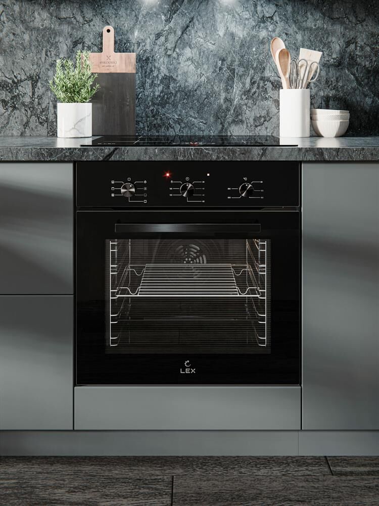 LEX Духовой шкаф электрический EDM 073 BBL, 60л, 59.5 х 53 х 59.5 см, дверца с 3 стеклами, черный — изображение 5