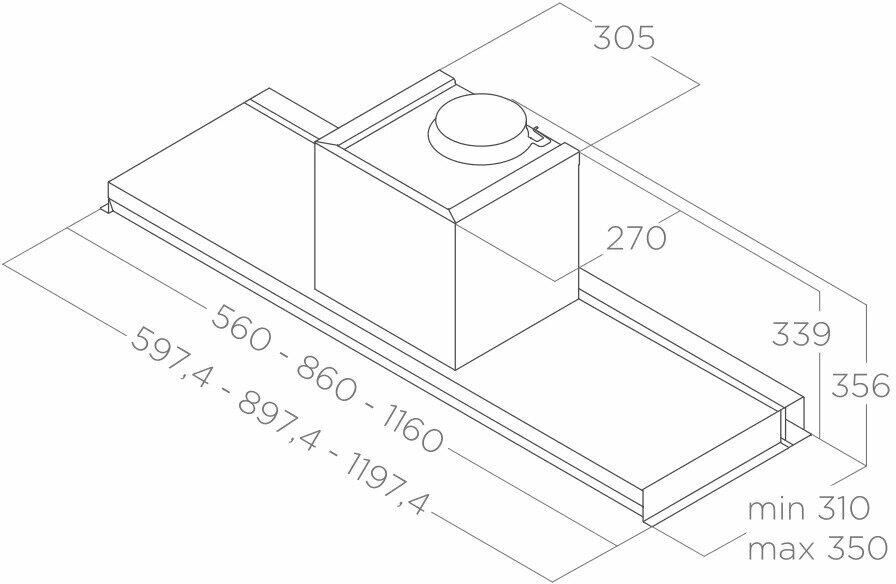 ELICA Встраиваемая вытяжка Lever IX/A/86, управление кнопочное, нержавеющая сталь/стекло [prf0160152 — изображение 3