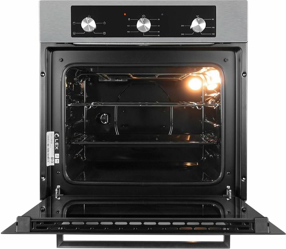 LEX Духовой шкаф электрический EDM 042 IX, 62л, 59.5 х 53 х 59.5 см, дверца с 2 стеклами, нержавеюща — изображение 2