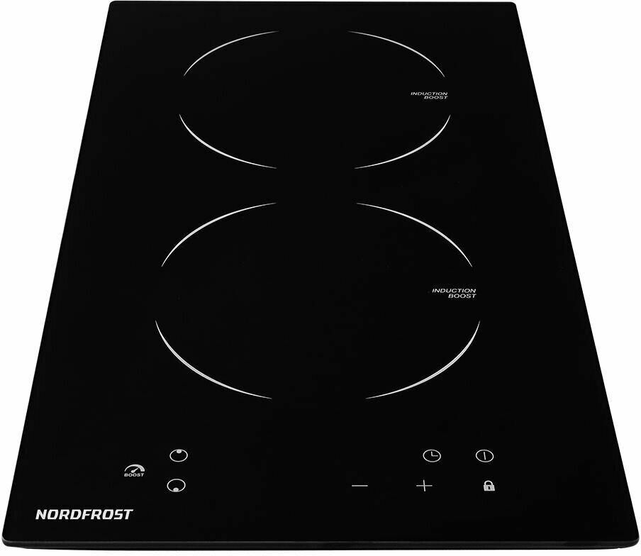 NORDFROST Индукционная варочная поверхность i-M 3020 B, конфорок: 2 шт., стеклокерамика, независимая — изображение 4