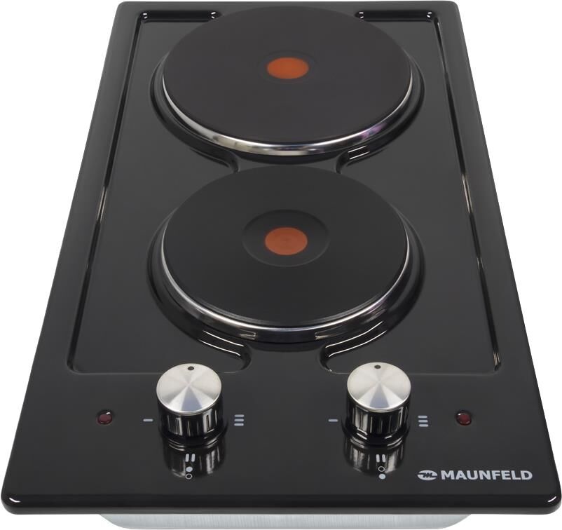 MAUNFELD Электрическая варочная поверхность EEHE.32.4B, конфорок: 2 шт., эмаль, независимая, черный — изображение 2