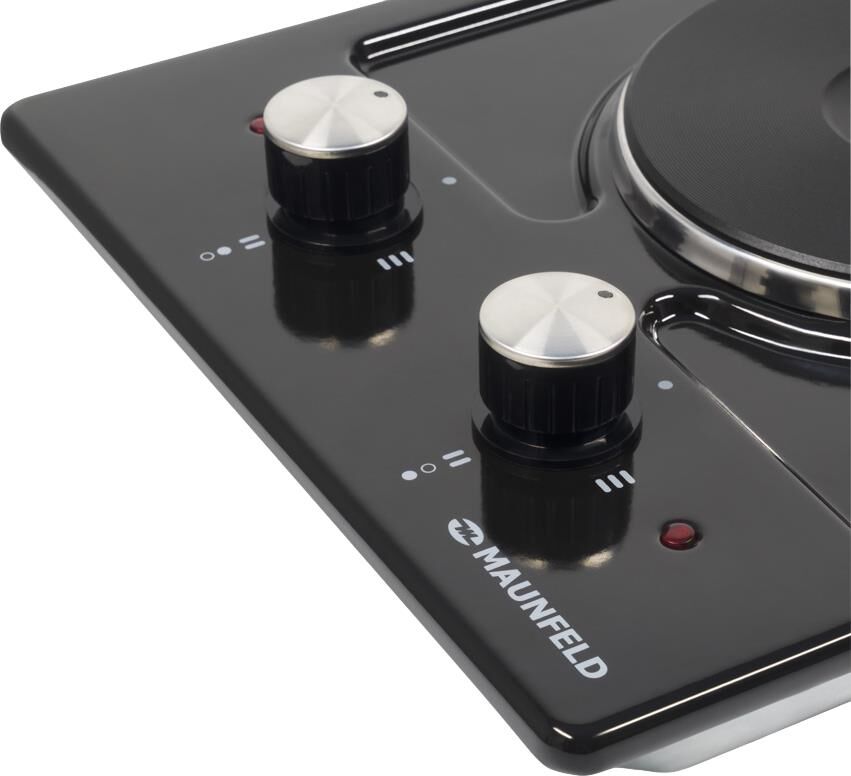 MAUNFELD Электрическая варочная поверхность EEHE.32.4B, конфорок: 2 шт., эмаль, независимая, черный — изображение 6