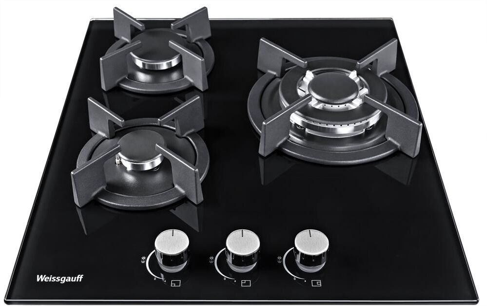 WEISSGAUFF Газовая варочная панель HGG 451 BGh, 3 конфорки, закаленное стекло, черный — изображение 3