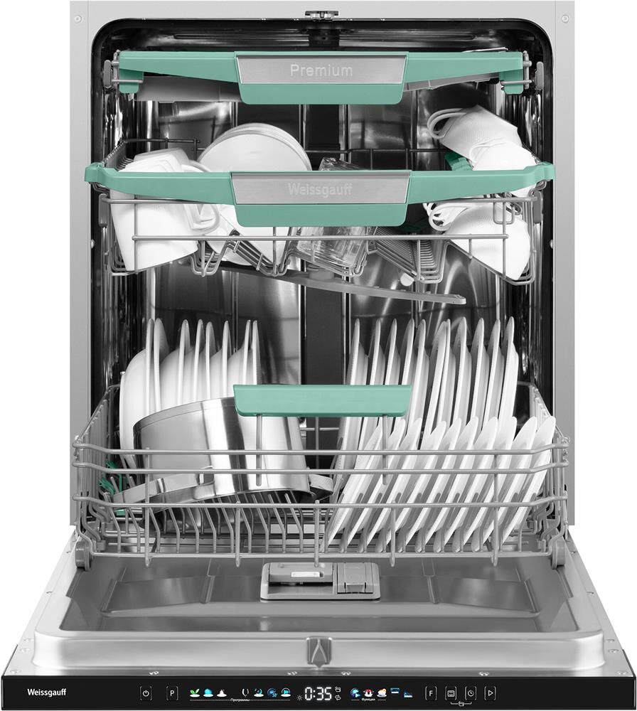 WEISSGAUFF Встраиваемая посудомоечная машина BDW 6140 Real Touch DC Inverter Timer Floor, полноразме — изображение 5