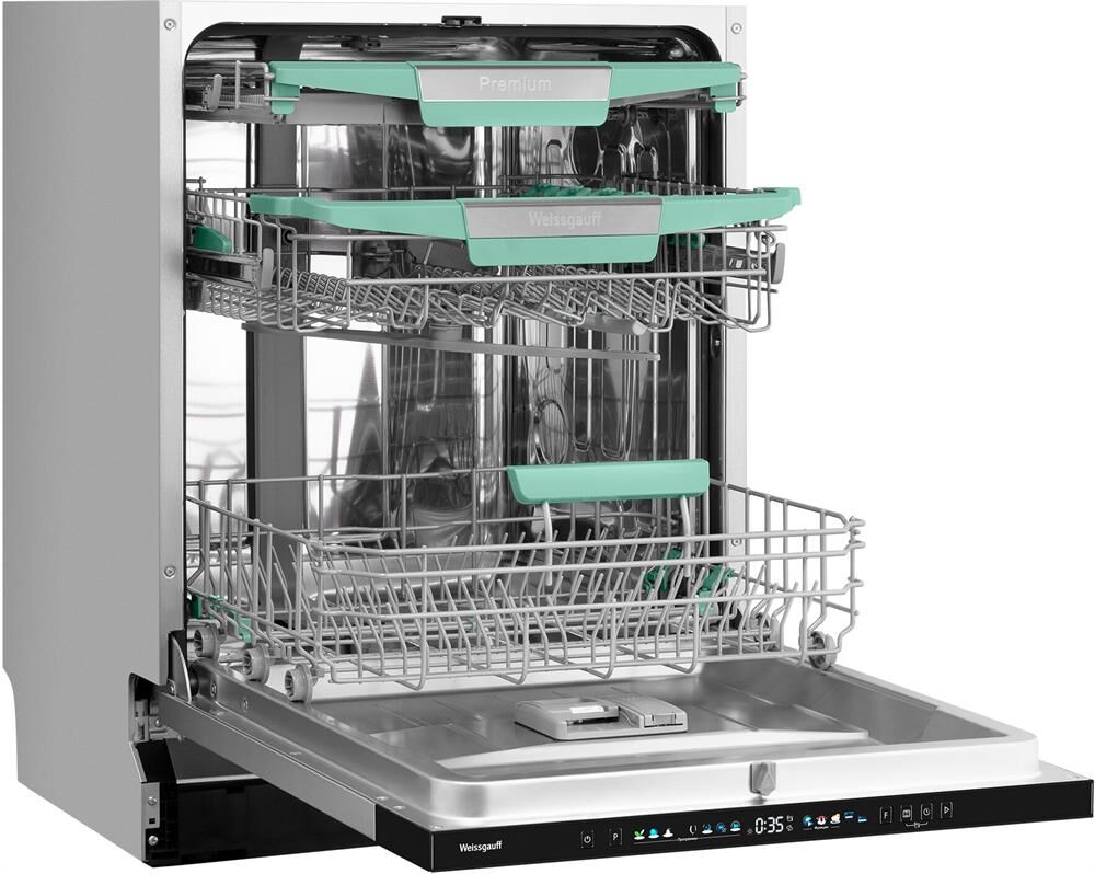 WEISSGAUFF Встраиваемая посудомоечная машина BDW 6140 Real Touch DC Inverter Timer Floor, полноразме — изображение 6