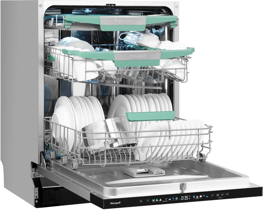 WEISSGAUFF Встраиваемая посудомоечная машина BDW 6140 Real Touch DC Inverter Timer Floor, полноразме — изображение 7
