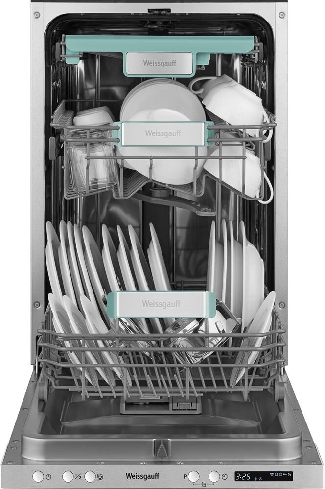 WEISSGAUFF Встраиваемая посудомоечная машина BDW 4533 D, узкая, ширина 44.8см, полновстраиваемая, за — изображение 5