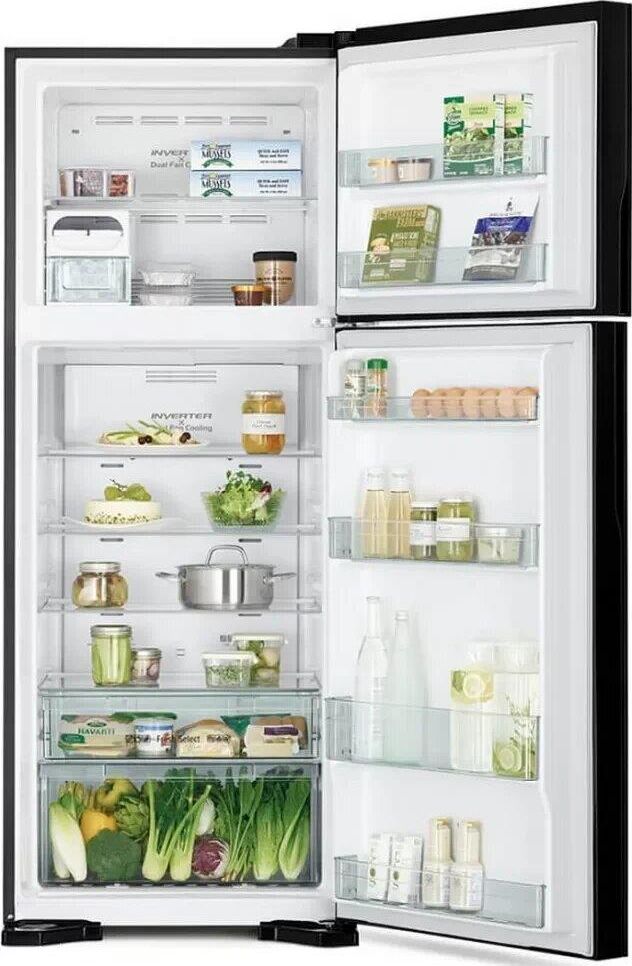 HITACHI Холодильник HRTN7489DF BBKCS 2-хкамерн. черный глянц. инвертер — изображение 2