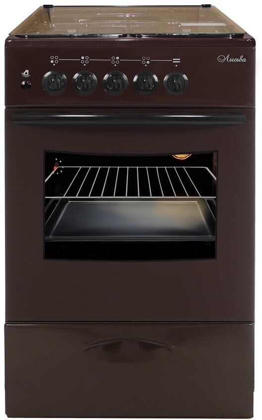 ЛЫСЬВА ГП 400 М2С-2у коричневая, со стеклянной крышкой — изображение 2