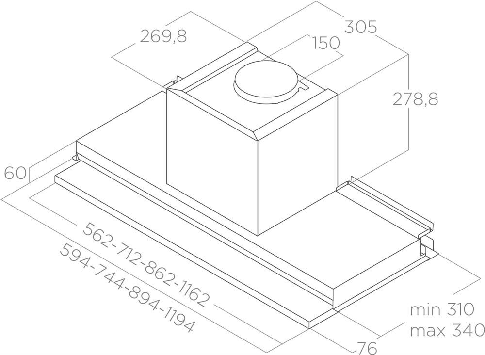 ELICA Встраиваемая вытяжка Boxin Dry IX/A/120, управление ползунковое, нержавеющая сталь [prf0181338 — изображение 3