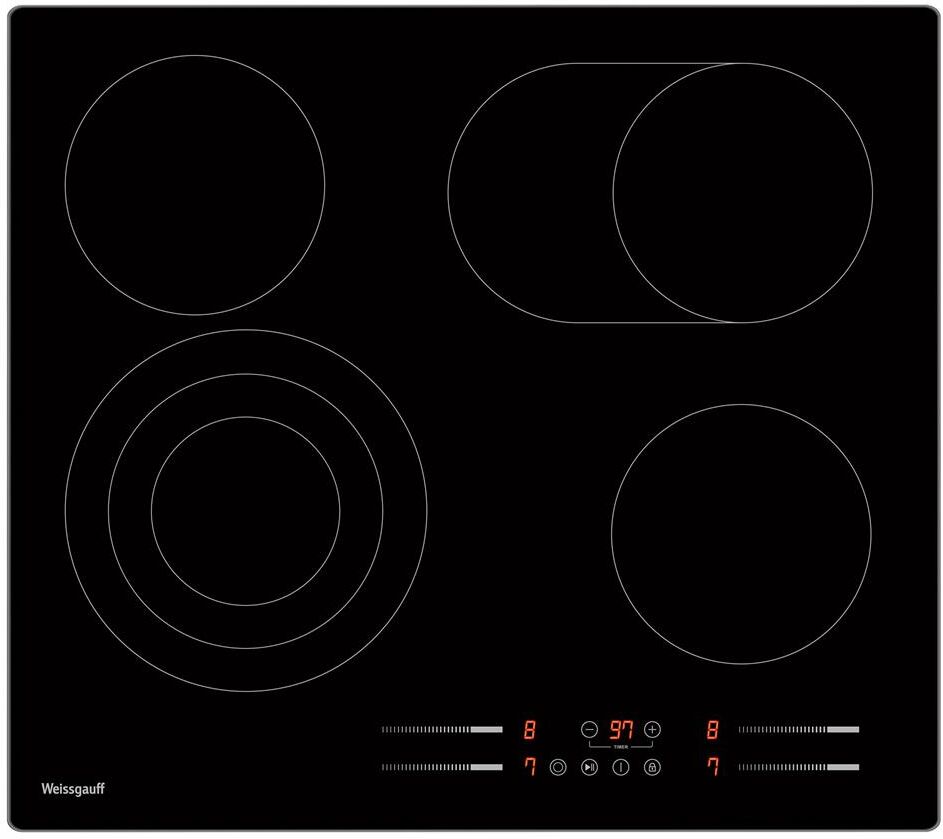 WEISSGAUFF Электрическая варочная поверхность HV 643 BSG, конфорок: 4 шт., стеклокерамика, независим — изображение 2