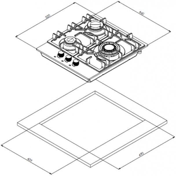 WEISSGAUFF Газовая варочная поверхность HGG 451 WV — изображение 3