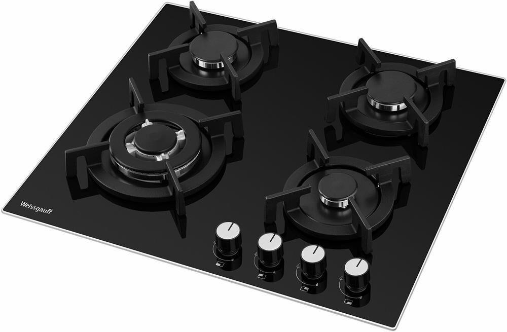 WEISSGAUFF Газовая варочная панель HGG 640 BGV, 4 конфорки, закаленное стекло, черный — изображение 5