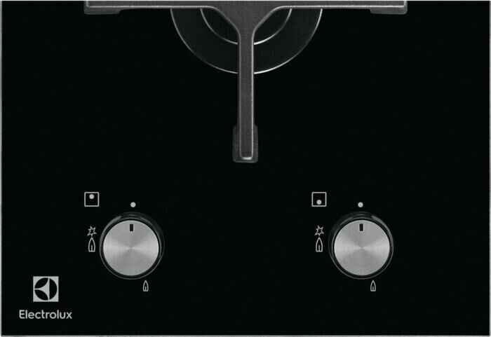 ELECTROLUX Газовая варочная панель EGC3322NVK, 2 конфорки, закаленное стекло, черный — изображение 2
