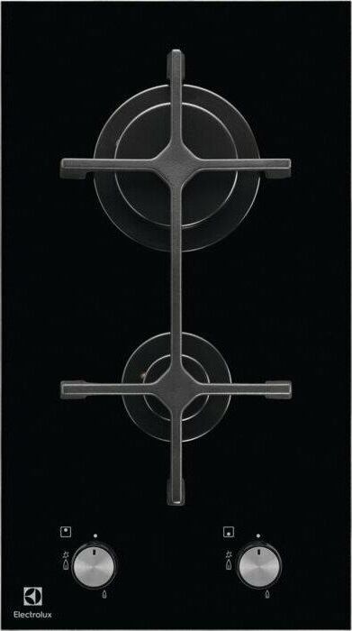 ELECTROLUX Газовая варочная панель EGC3322NVK, 2 конфорки, закаленное стекло, черный — изображение 4