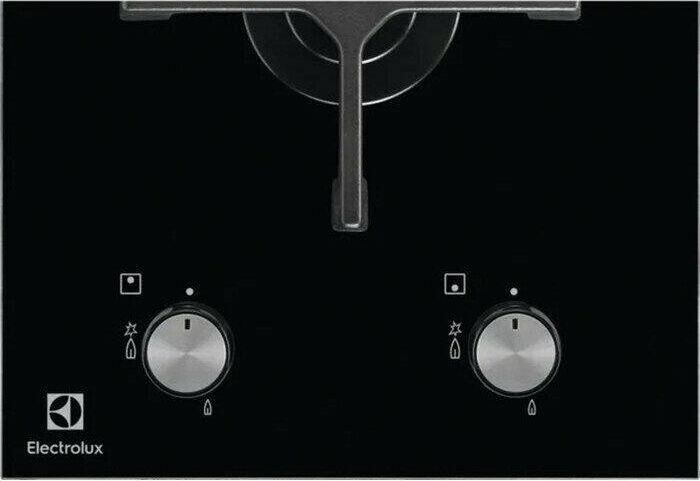 ELECTROLUX Газовая варочная панель EGC3322NVK, 2 конфорки, закаленное стекло, черный — изображение 5