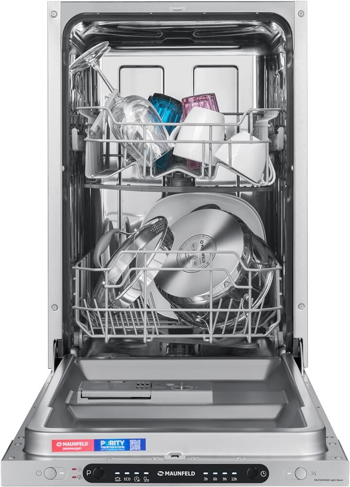 MAUNFELD Встраиваемая посудомоечная машина MLP4249G02 Light Beam, узкая, ширина 44.8см, полновстраив — изображение 2