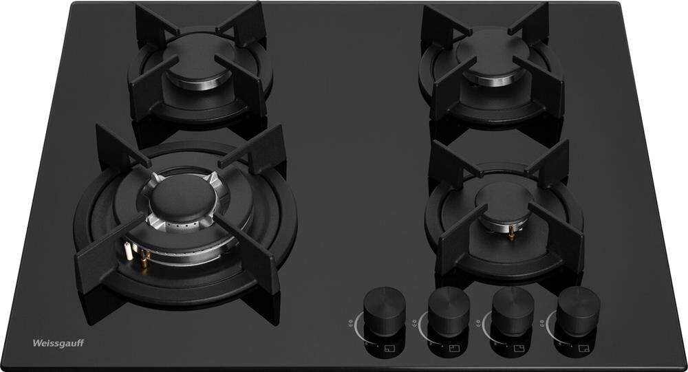 WEISSGAUFF Газовая варочная панель HGG 640 BGB, 4 конфорки, закаленное стекло, черный — изображение 2
