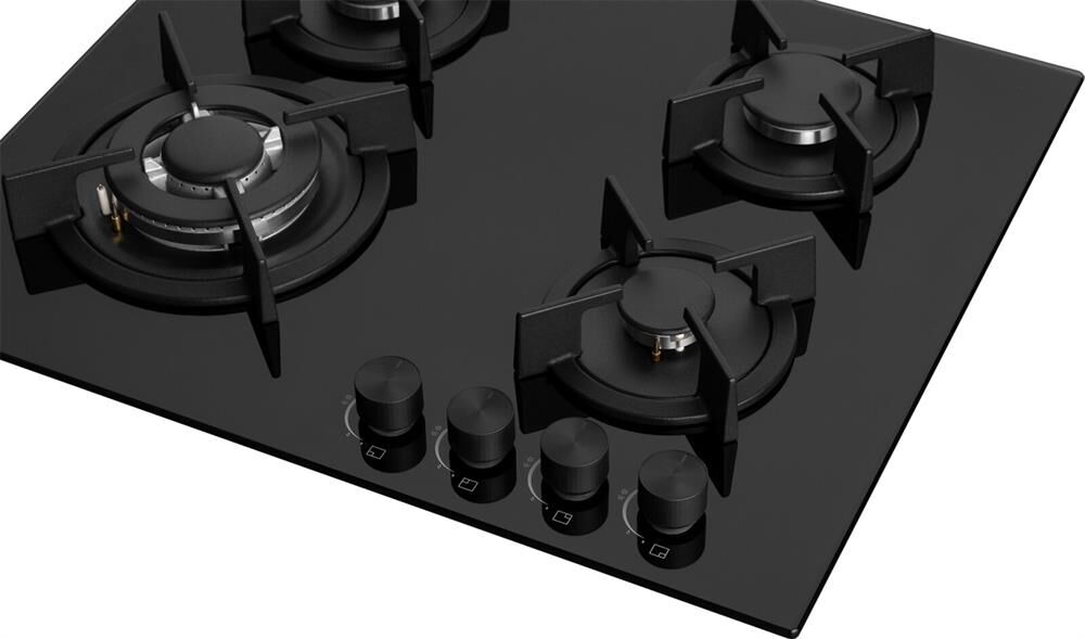 WEISSGAUFF Газовая варочная панель HGG 640 BGB, 4 конфорки, закаленное стекло, черный — изображение 5