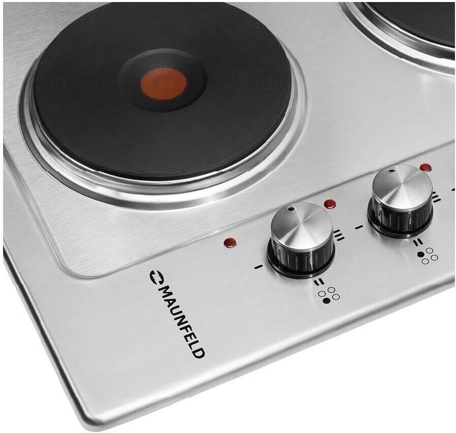 MAUNFELD Электрическая варочная поверхность EEHS.64.4S, конфорок: 4 шт., нержавеющая сталь, независи — изображение 5