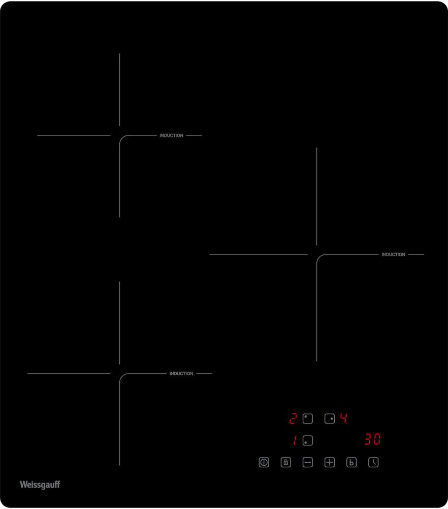 WEISSGAUFF Индукционная варочная поверхность HI 430 BA Cross, конфорок: 3 шт., стеклокерамика, незав — изображение 2