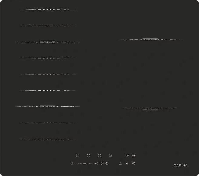 DARINA Индукционная варочная поверхность 6P9 EI 304 B, конфорок: 4 шт., стеклокерамика, независимая, — изображение 2