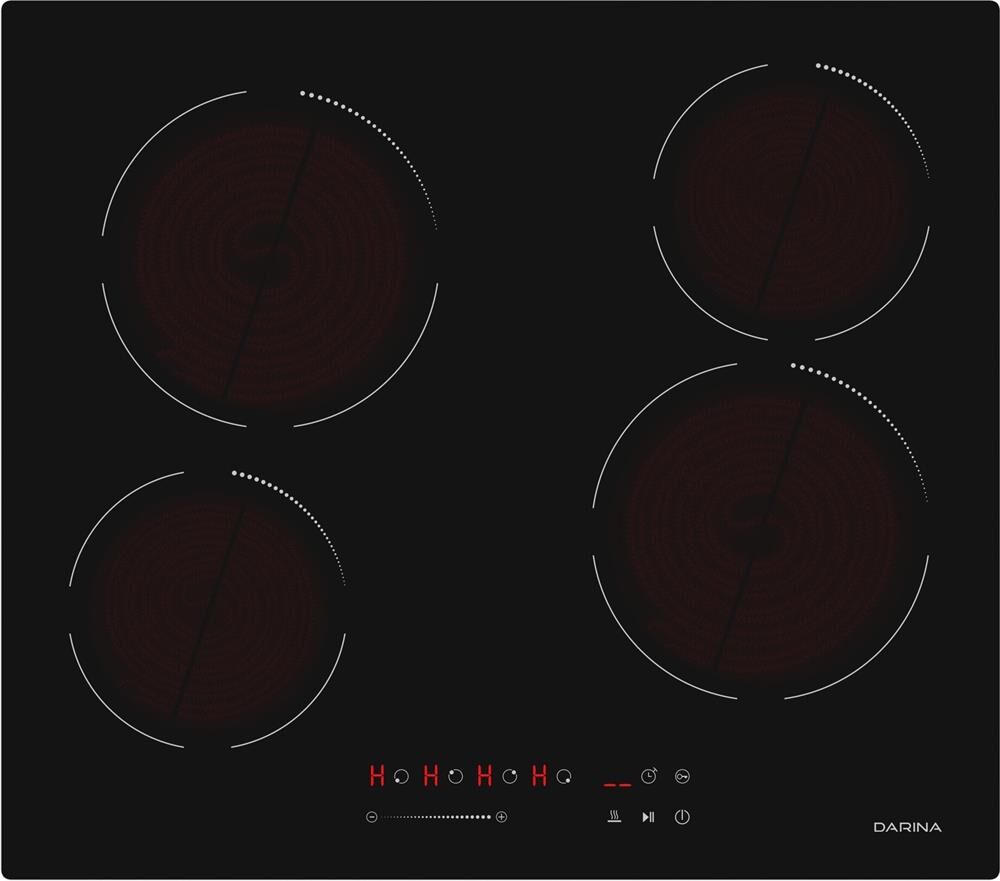 DARINA Электрическая варочная поверхность 6P E 323 B, конфорок: 4 шт., стеклокерамика, независимая, — изображение 3