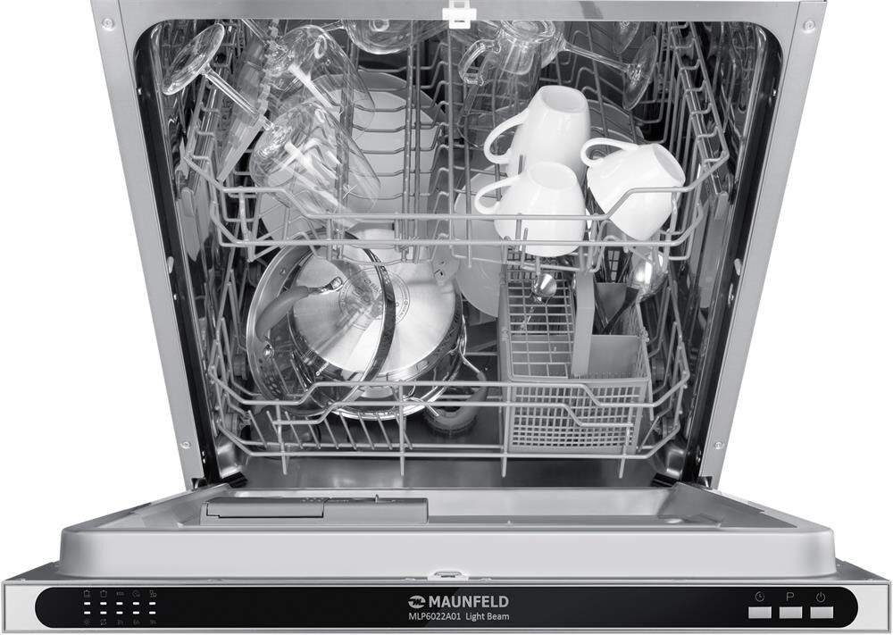 MAUNFELD Встраиваемая посудомоечная машина MLP6022A01 Light Beam, полноразмерная, ширина 59.8см, пол — изображение 5
