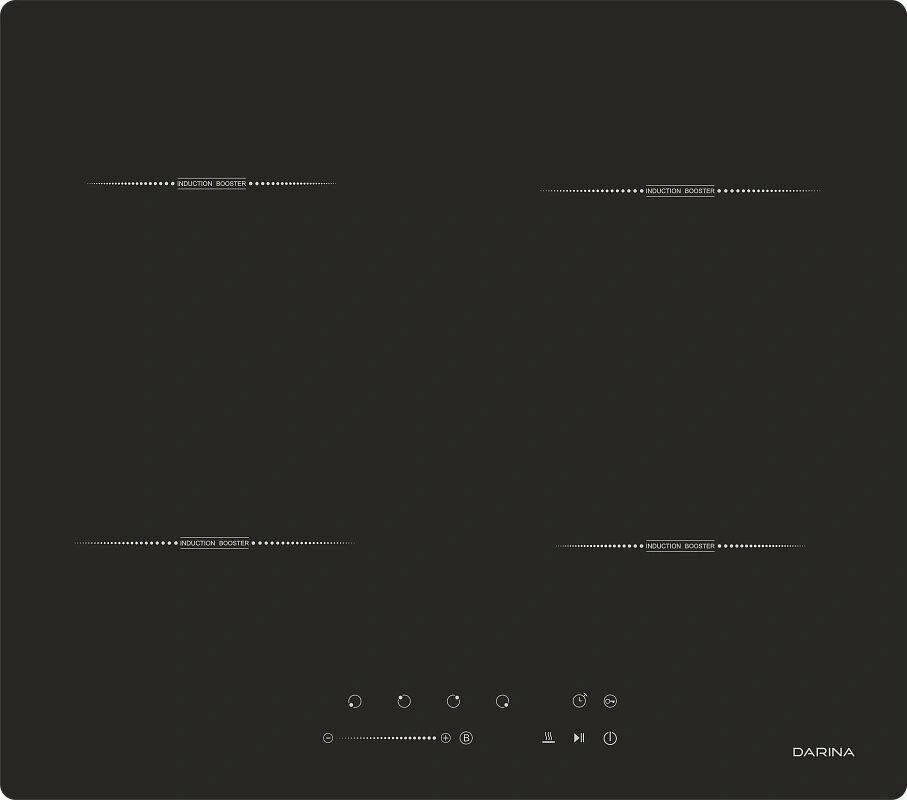 DARINA Индукционная варочная поверхность 6P EI 303 B, конфорок: 4 шт., стеклокерамика, независимая, — изображение 2