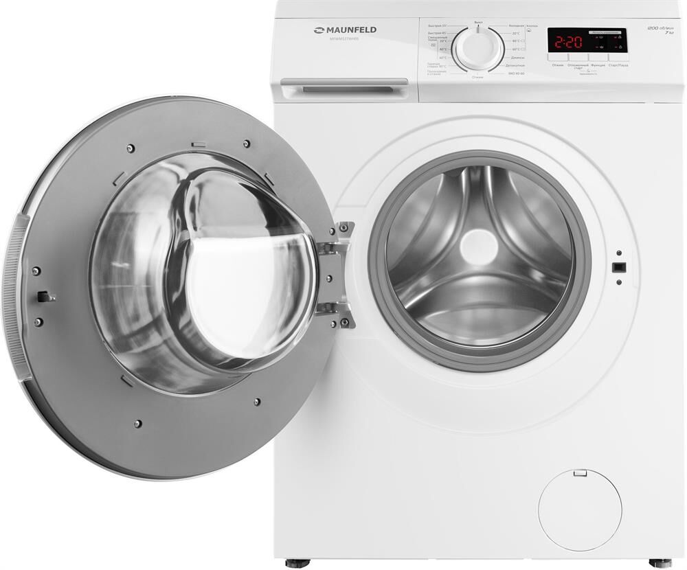 MAUNFELD Стиральная машина узкая MFWM127WH05, с фронтальной загрузкой, 7кг, 1200об/мин — изображение 4