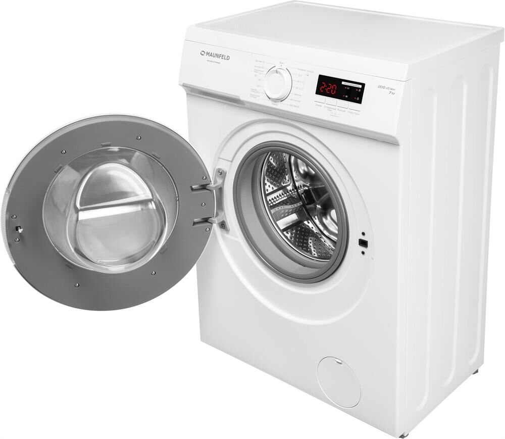 MAUNFELD Стиральная машина узкая MFWM127WH05, с фронтальной загрузкой, 7кг, 1200об/мин — изображение 5