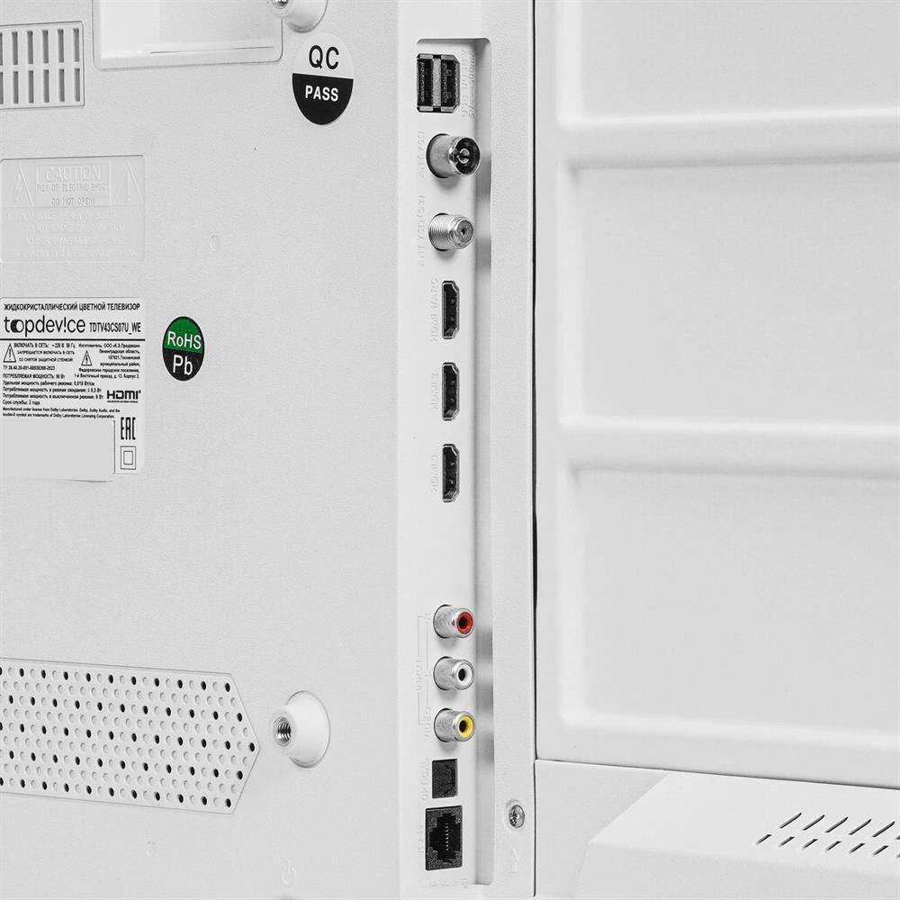 TOPDEVICE TDTV43CS07U UHD SMART TV белый — изображение 4