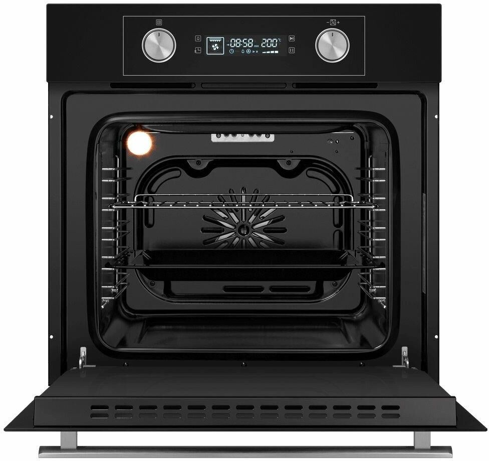 MAUNFELD Духовой шкаф электрический AEOH6062B, 60л, 59 х 52.5 х 59.5 см, дверца с 3 стеклами, черный — изображение 2