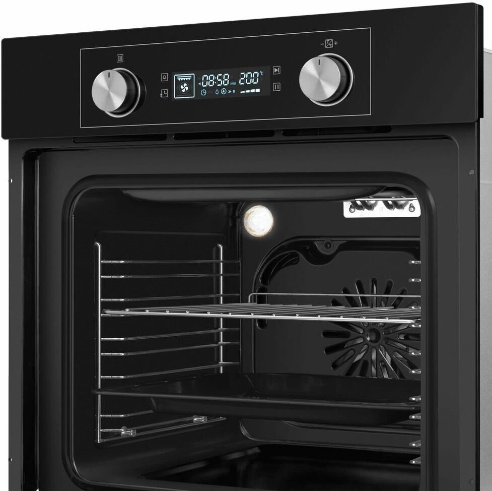 MAUNFELD Духовой шкаф электрический AEOH6062B, 60л, 59 х 52.5 х 59.5 см, дверца с 3 стеклами, черный — изображение 5