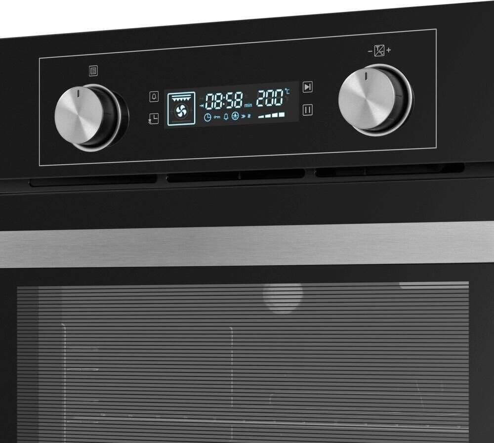 MAUNFELD Духовой шкаф электрический AEOH6062B, 60л, 59 х 52.5 х 59.5 см, дверца с 3 стеклами, черный — изображение 6