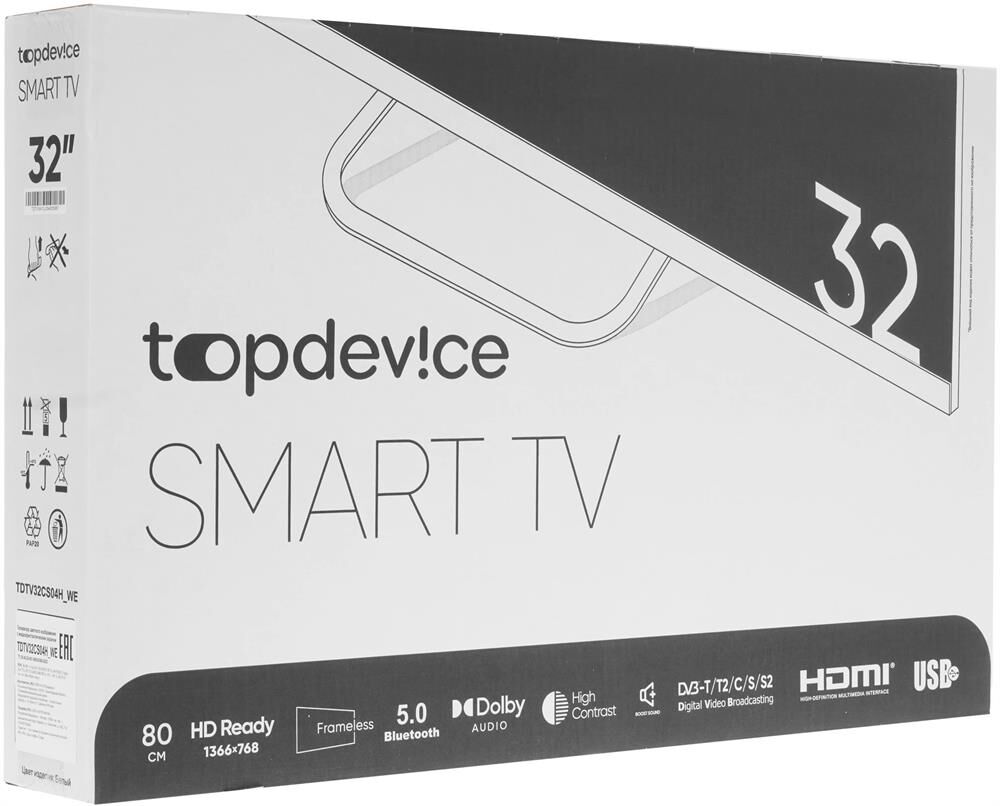 TOPDEVICE TDTV32CS04H HD SMART TV белый — изображение 7
