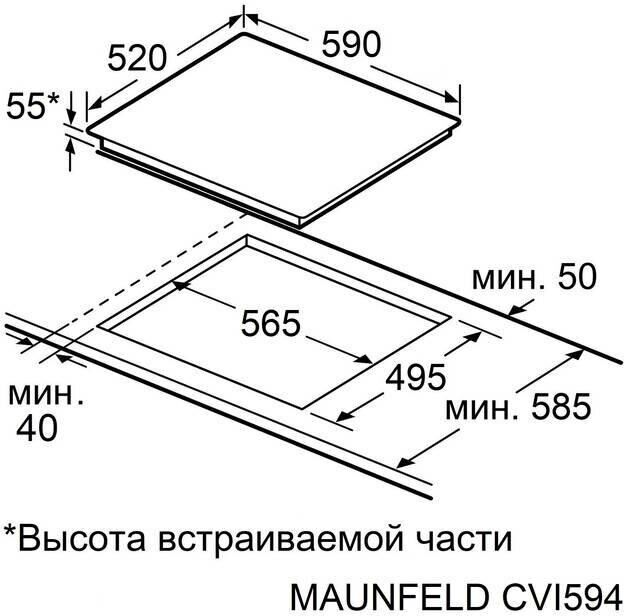 MAUNFELD Индукционная варочная поверхность CVI594BK черный — изображение 7