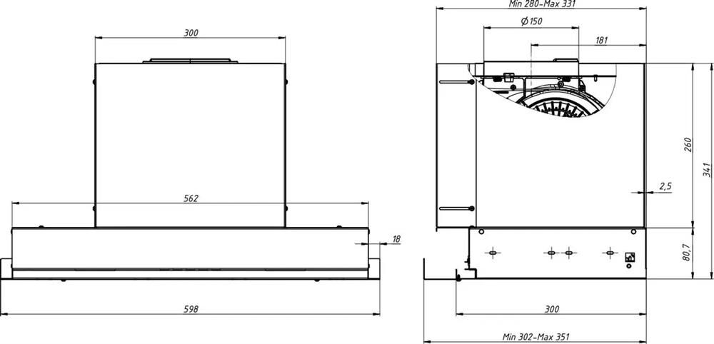 ELIKOR Вытяжка встраиваемая Sense 60П-1000 хром управление: кнопочное (1 мотор) — изображение 2