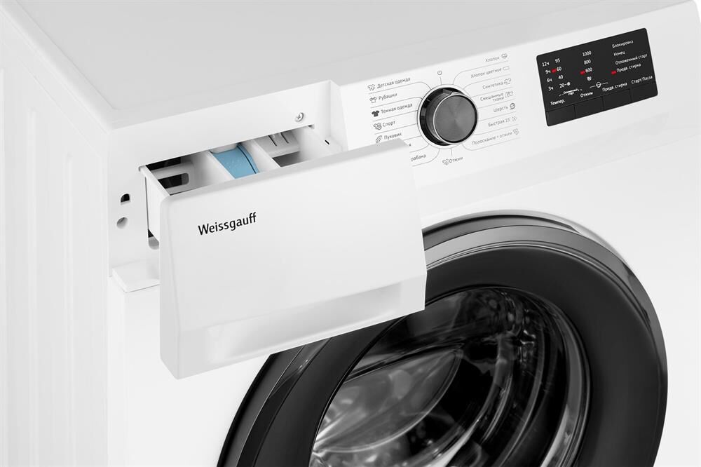 WEISSGAUFF Стиральная машина WM 4506 LED, с фронтальной загрузкой, 6кг, 1000об/мин — изображение 6