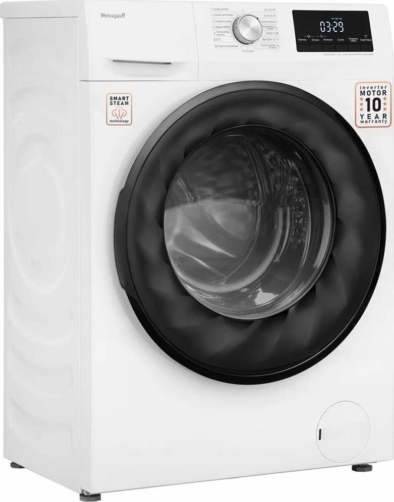 WEISSGAUFF Стиральная машина WMD 6148 DC Inverter Steam, с фронтальной загрузкой, с паром, 8кг, 1400 — изображение 3