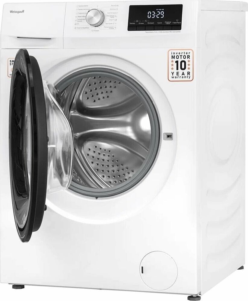 WEISSGAUFF Стиральная машина WMD 6148 DC Inverter Steam, с фронтальной загрузкой, с паром, 8кг, 1400 — изображение 5