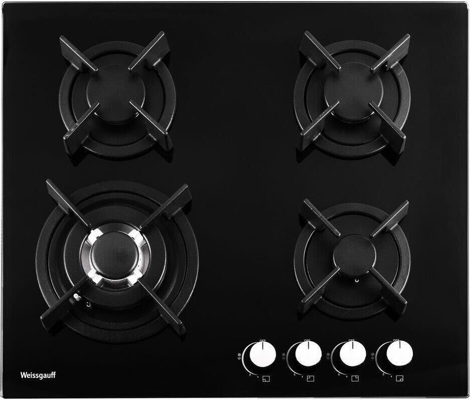 WEISSGAUFF Газовая варочная панель HGG 640 BG, 4 конфорки, закаленное стекло, черный — изображение 2