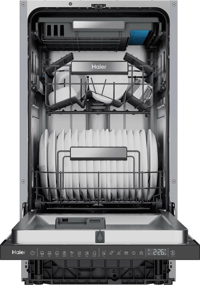 HAIER Встраиваемая посудомоечная машина HDWE11-396RU, узкая, ширина 44.8см, полновстраиваемая, загру — изображение 4