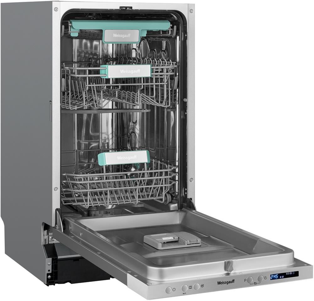 WEISSGAUFF Встраиваемая посудомоечная машина BDW 4533 Wi-Fi Inverter Autoopen, узкая, ширина 44.8см, — изображение 6