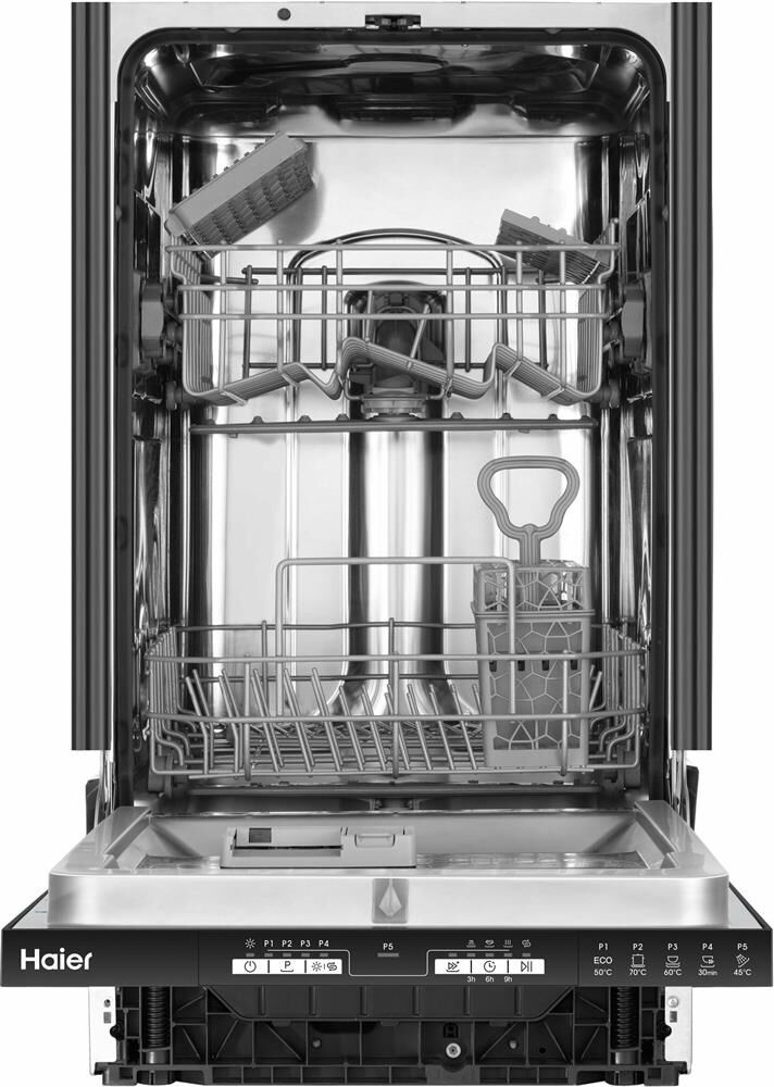 HAIER Встраиваемая посудомоечная машина HDWE9-191RU, узкая, ширина 44.8см, полновстраиваемая, загруз — изображение 4