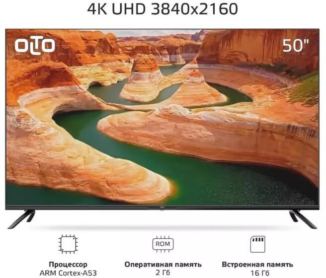OLTO 50ST20U SMART TV 4K UHD Android Безрамочный — изображение 2