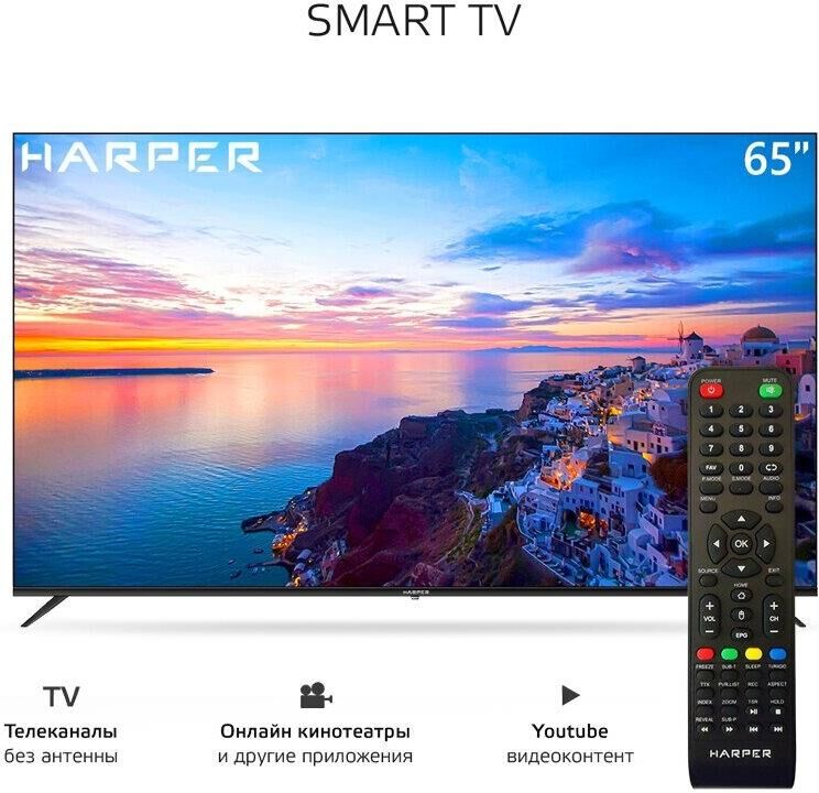 HARPER 65U661TS UHD 4K SMART TV Безрамочный — изображение 4