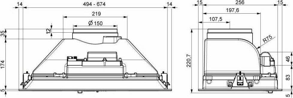 ELIKOR Вытяжка встраиваемая BREEZE 70N-450-P3D нерж.сталь — изображение 2