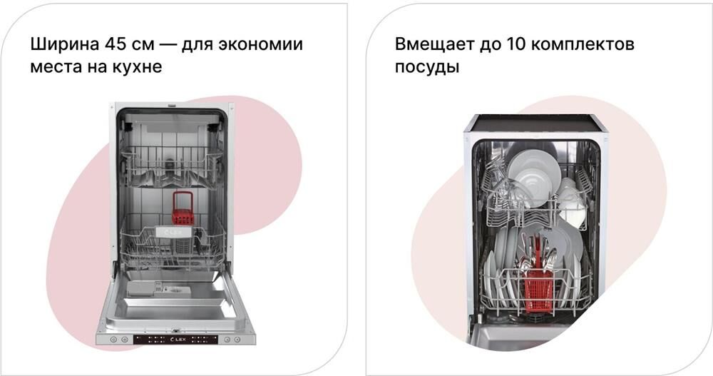 LEX Встраиваемая посудомоечная машина PM 4563 A, узкая, ширина 44.8см, полновстраиваемая, загрузка 1 — изображение 9