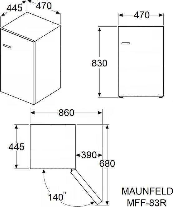 MAUNFELD Холодильник однокамерный MFF83RBG DeFrost, бежевый — изображение 7